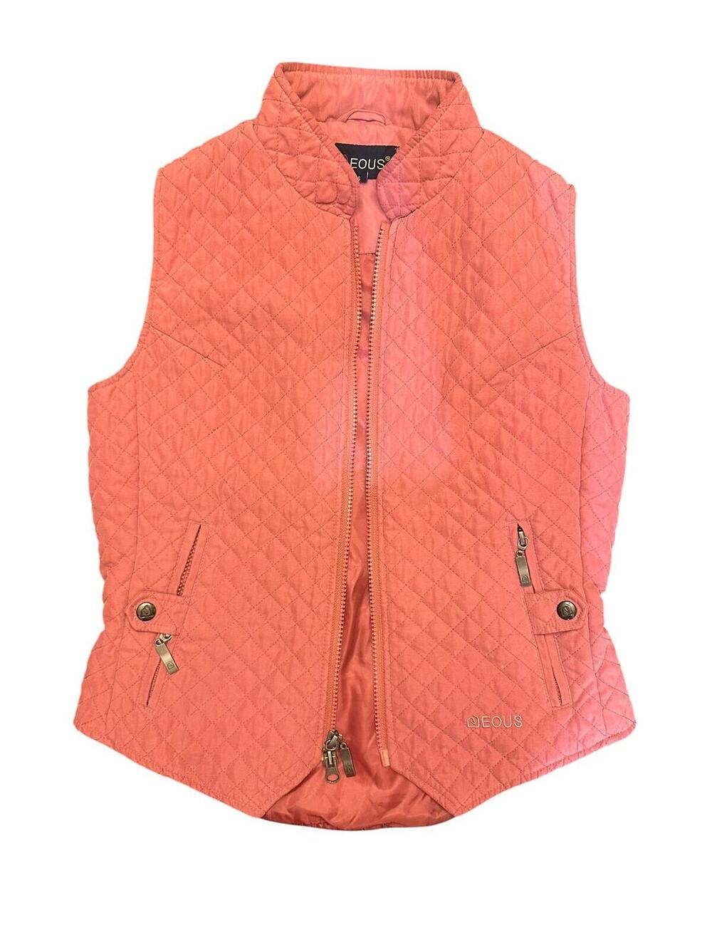 EOUS Coral Quilted Zip-Up Puffer Vest